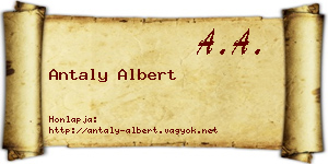 Antaly Albert névjegykártya